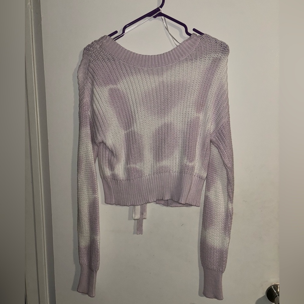 Tie-dye reversible Tie-Up sweater